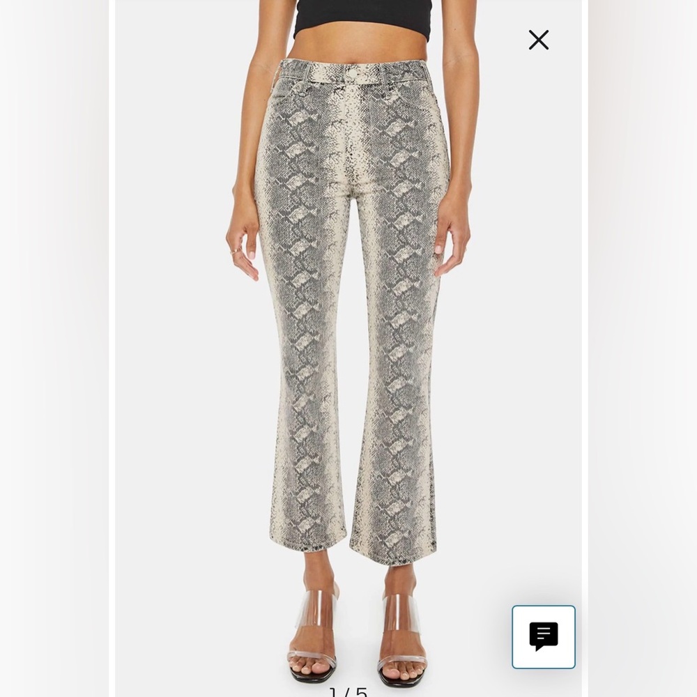 NWT The Hustler Flood Ankle Wide Leg Jeans in boa babe size 27